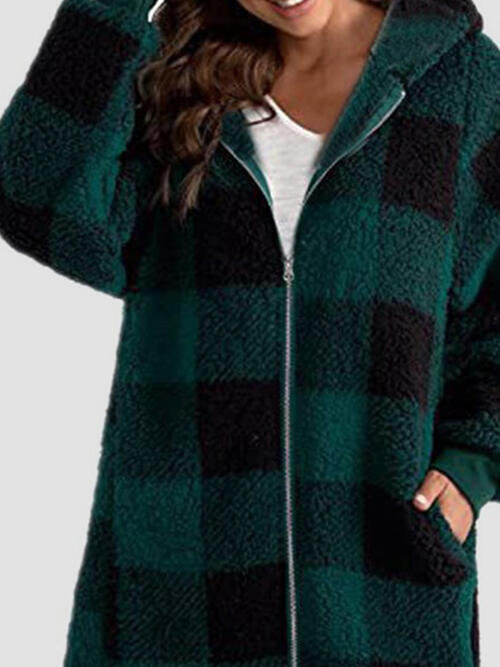 plaid hoodie jacket