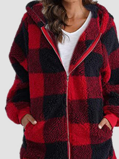 plaid hoodie jacket
