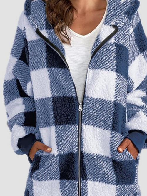 plaid hoodie jacket