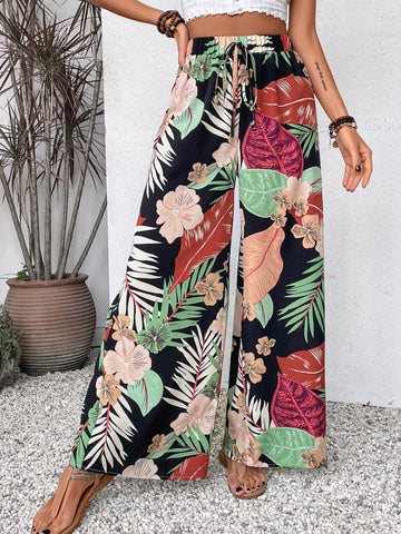 Tropical Wide Leg Pants