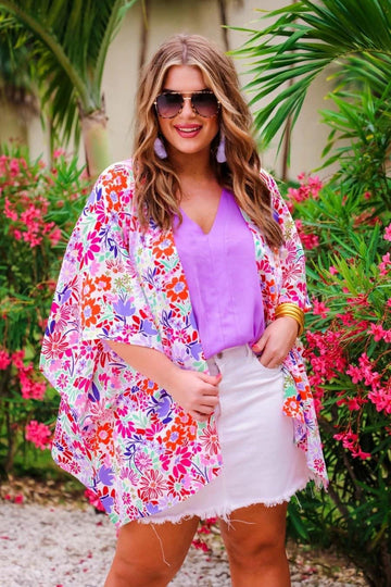 Santa Cruz Colorful Floral Kimono