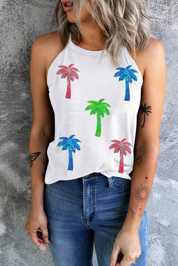 Sequin Coconut Tree Tank