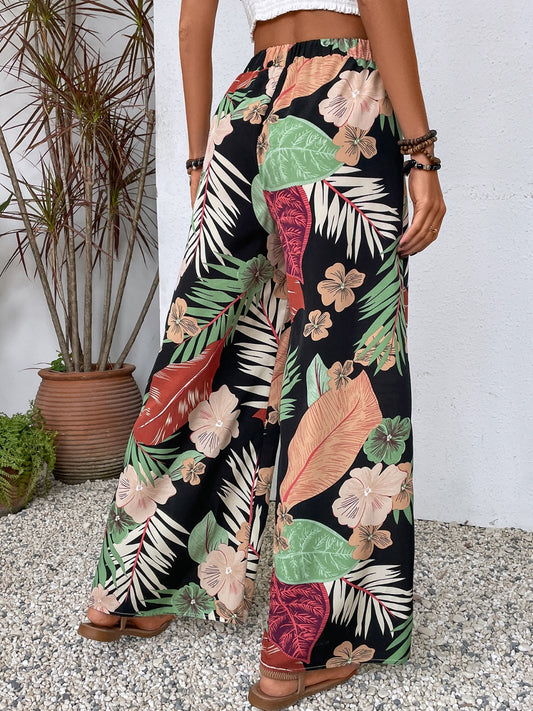 Tropical Wide Leg Pants