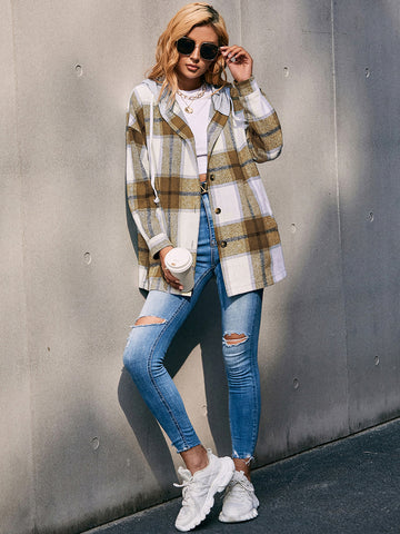 Plaid Hooded Jacket- 4 Colors