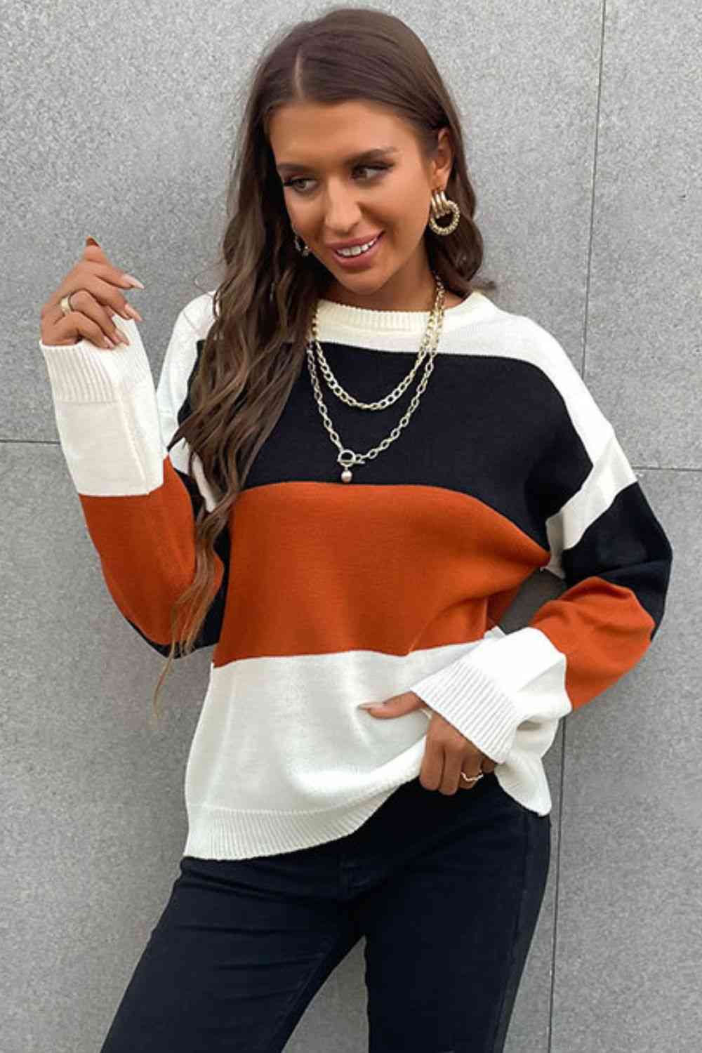 color block sweater