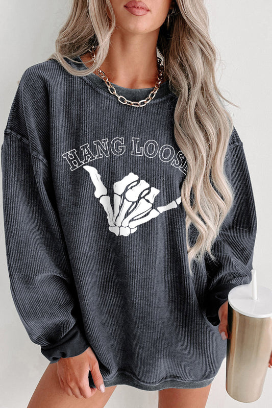 Skeleton Hang Loose Sweatshirt For Womens