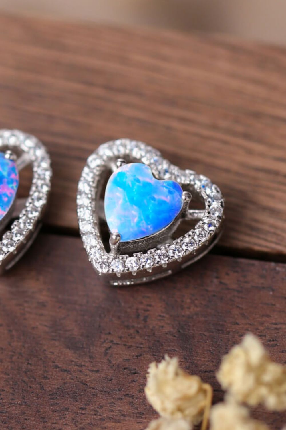 925 Sterling Silver Opal Heart Stud Earrings - Shop women apparel, Jewelry, bath & beauty products online - Arwen's Boutique