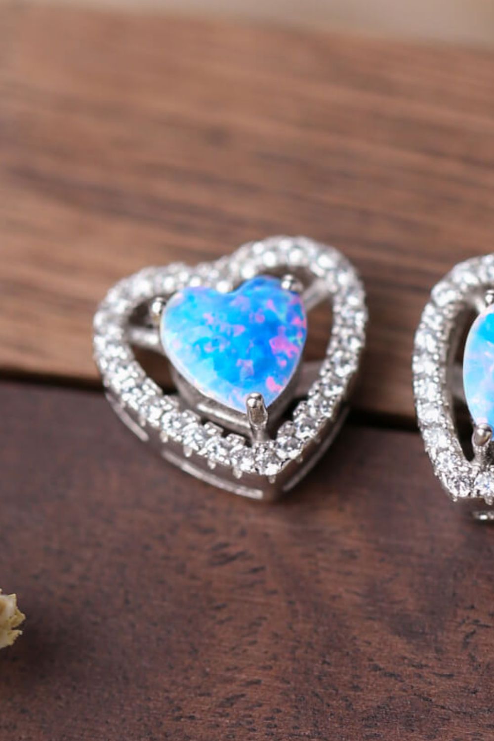 925 Sterling Silver Opal Heart Stud Earrings - Shop women apparel, Jewelry, bath & beauty products online - Arwen's Boutique
