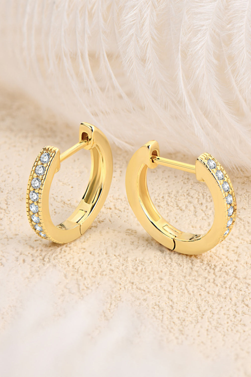 Inlaid Moissanite Hoop Earrings - Shop women apparel, Jewelry, bath & beauty products online - Arwen's Boutique