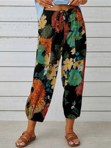 Printed Tied Cropped Pants - 6 Colors