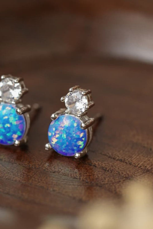 4-Prong Opal Stud Earrings - Shop women apparel, Jewelry, bath & beauty products online - Arwen's Boutique