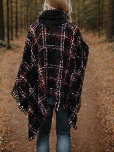 Plaid Poncho Sweater