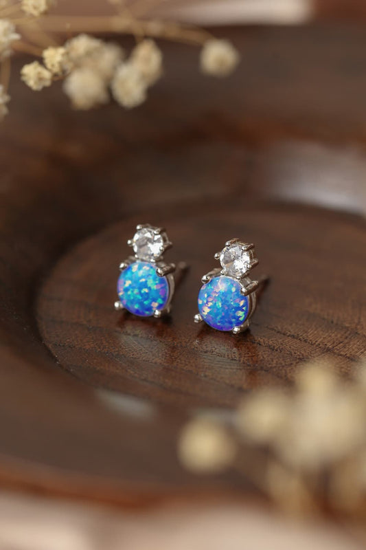 4-Prong Opal Stud Earrings - Shop women apparel, Jewelry, bath & beauty products online - Arwen's Boutique