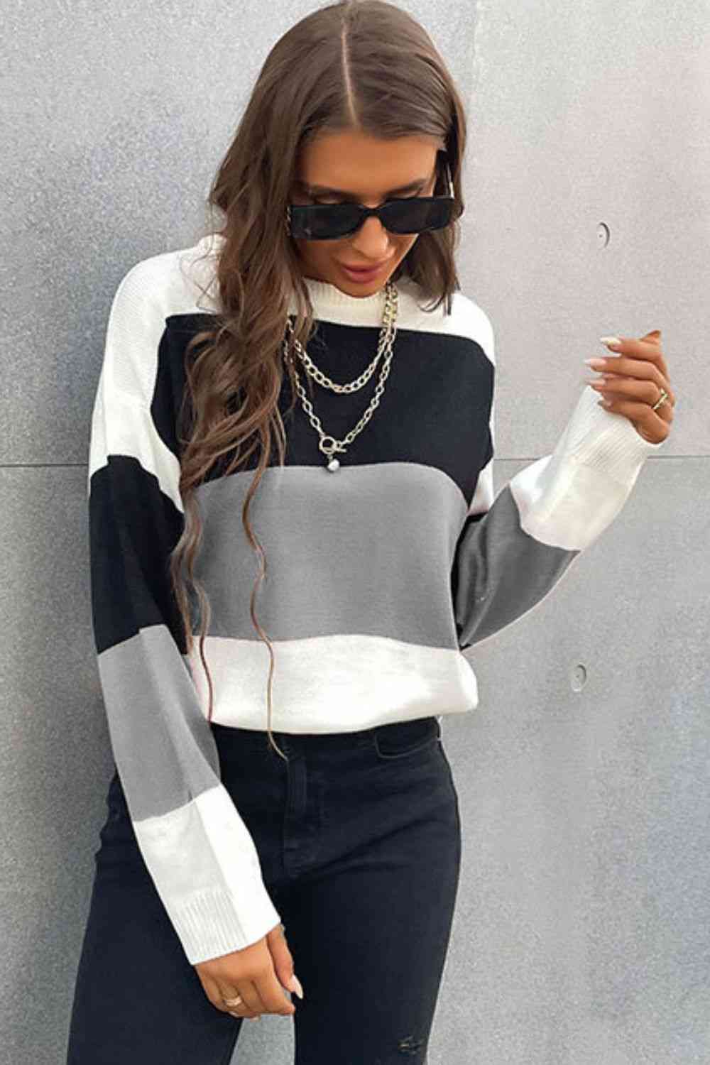 color block sweater