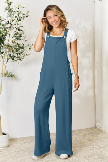 Double Take Full Size Wide Strap Overall with Pockets - 6 Colors