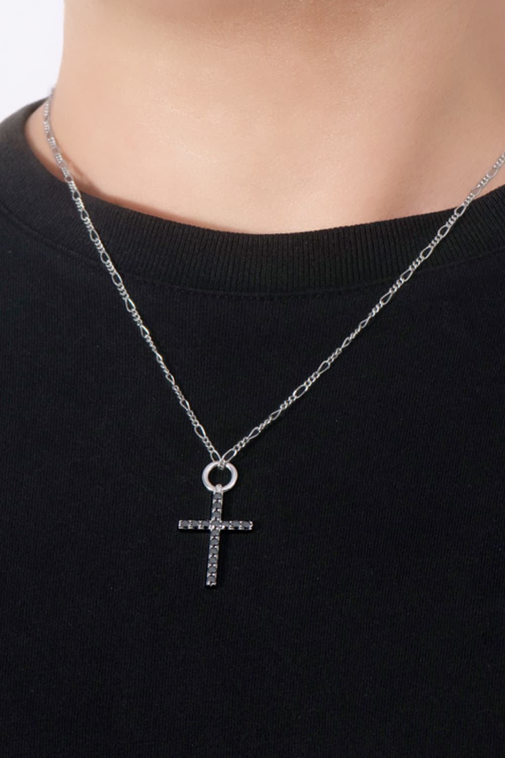 Moissanite Cross Pendant Platinum-Plated Necklace - Shop women apparel, Jewelry, bath & beauty products online - Arwen's Boutique