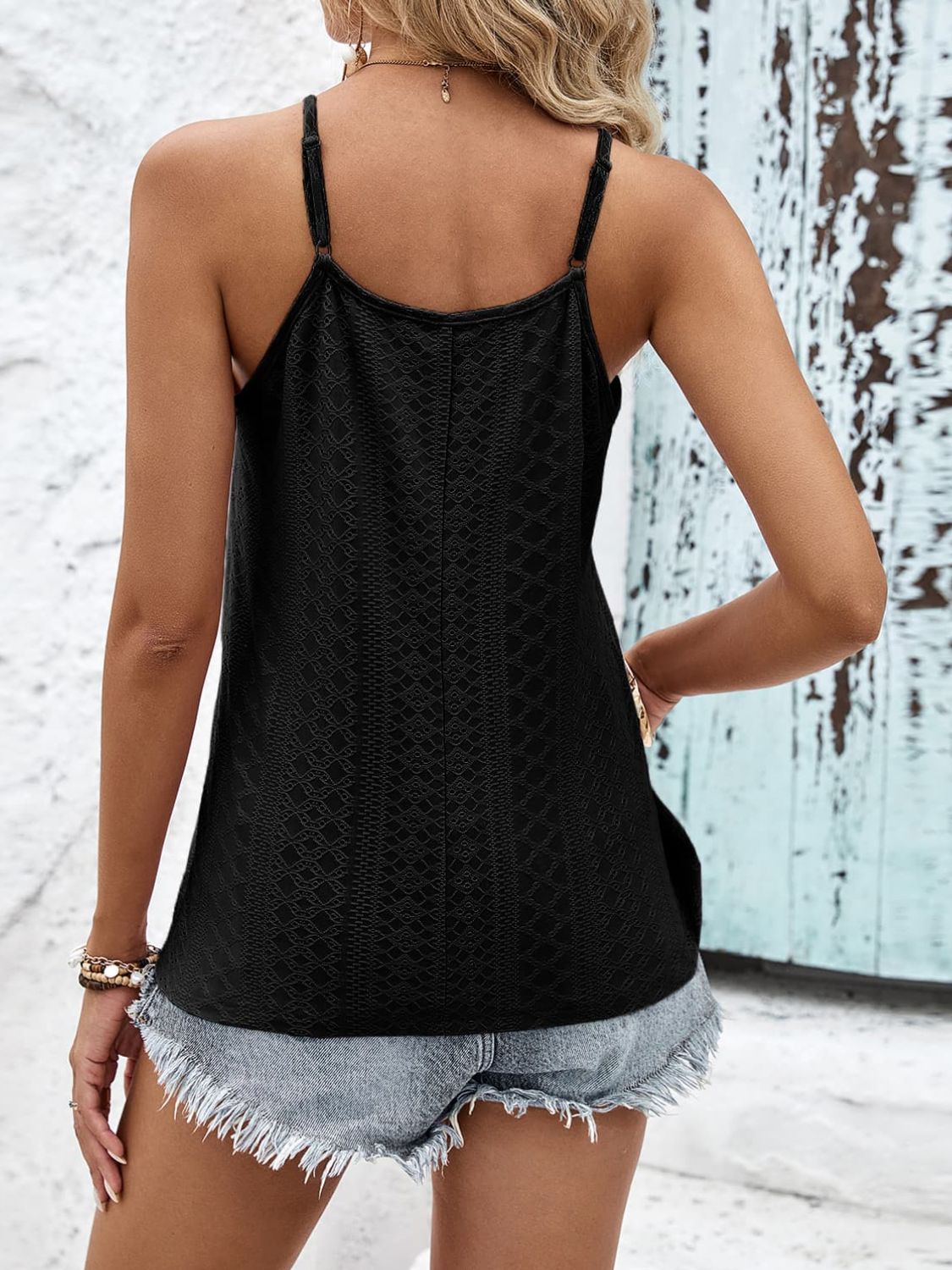 Contrast Eyelet Cami Top - Shop women apparel, Jewelry, bath & beauty products online - Arwen's Boutique