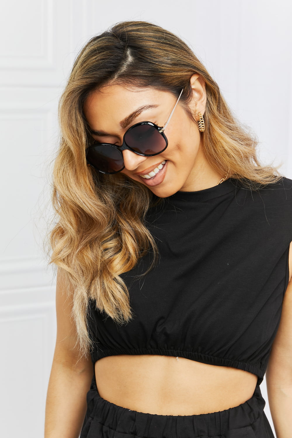 Metal-Plastic Hybrid Full Rim Sunglasses - Shop women apparel, Jewelry, bath & beauty products online - Arwen's Boutique