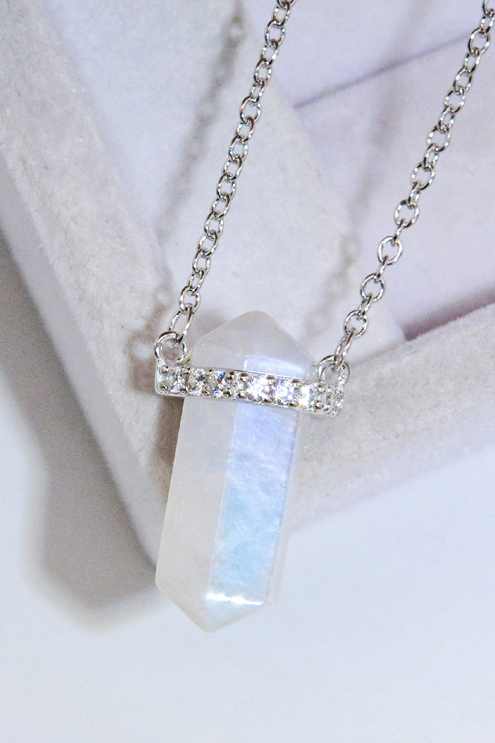 Natural Moonstone Chain-Link Necklace - Shop women apparel, Jewelry, bath & beauty products online - Arwen's Boutique