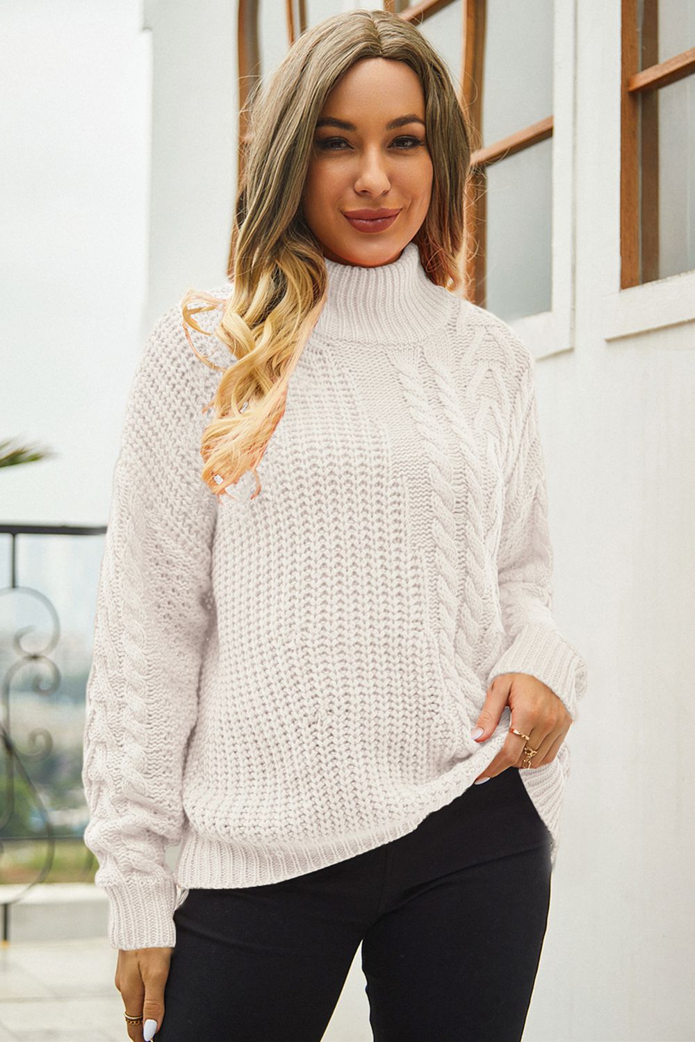 cable knit turtleneck sweaters 