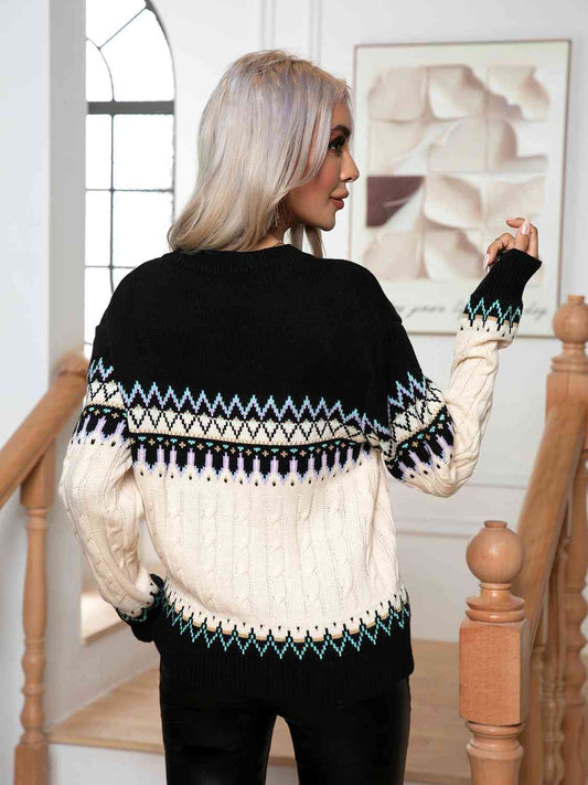 cable knit sweater for women