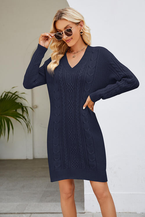 cable-knit sweater dress