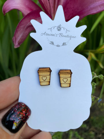 Wood Coffee Earrings - Shop women apparel, Jewelry, bath & beauty products online - Arwen's Boutique