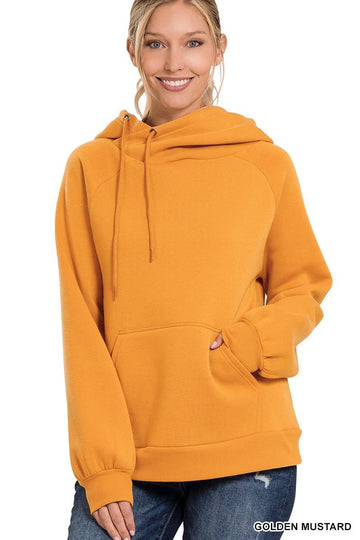 Mustard Side Tie Hoodie - Shop women apparel, Jewelry, bath & beauty products online - Arwen's Boutique