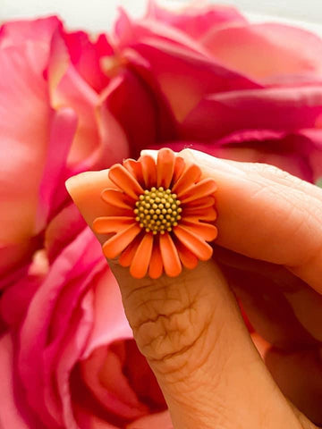 Spring Floral Studs- Orange - Shop women apparel, Jewelry, bath & beauty products online - Arwen's Boutique