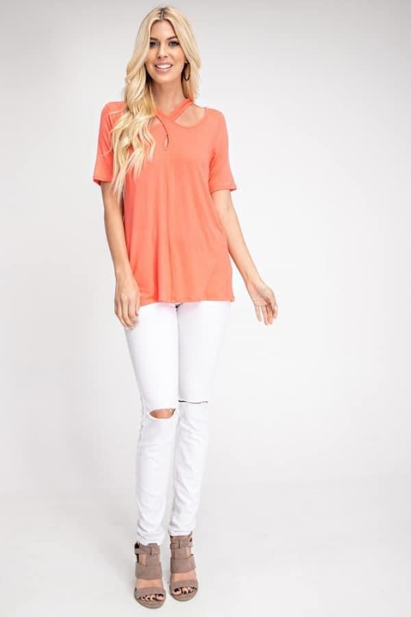 Coral Criss Cross - Shop women apparel, Jewelry, bath & beauty products online - Arwen's Boutique