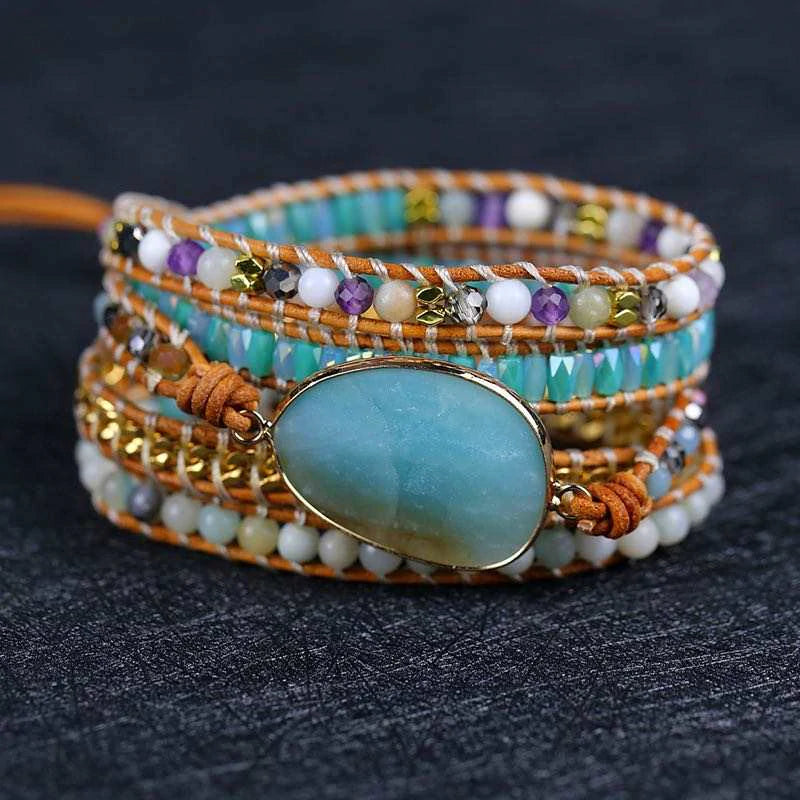 Agate Natural Stone Wrap Bracelet - Shop women apparel, Jewelry, bath & beauty products online - Arwen's Boutique