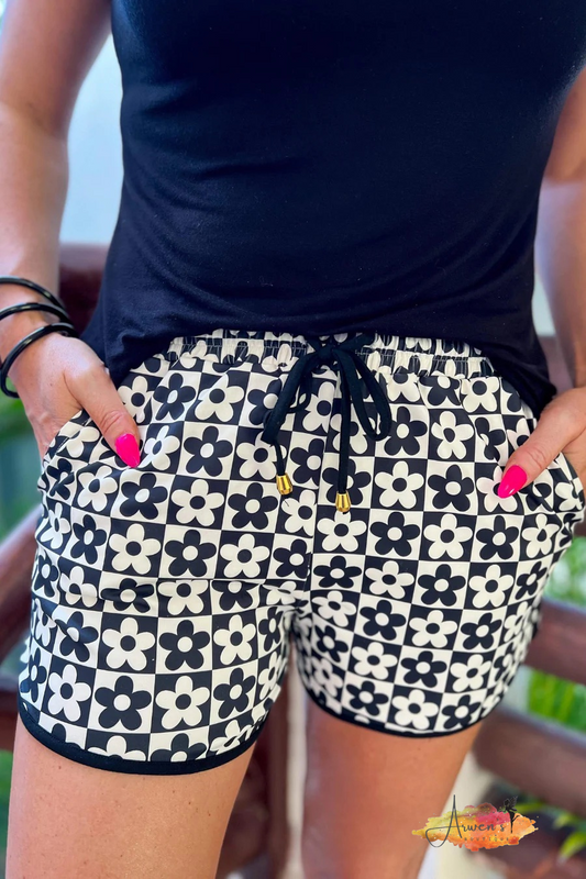 New Habits Checkered Drawstring Everyday Shorts - Shop women apparel, Jewelry, bath & beauty products online - Arwen's Boutique