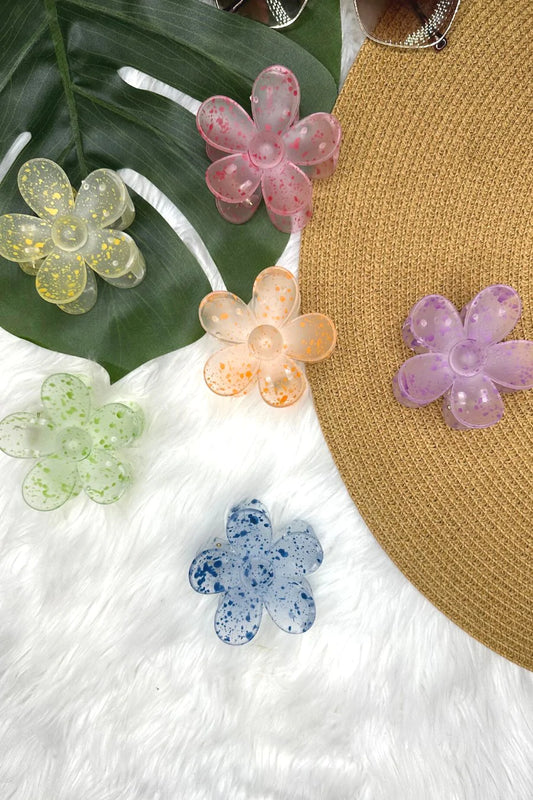 Speckled Flower Clip - 6 Colors - Shop women apparel, Jewelry, bath & beauty products online - Arwen's Boutique