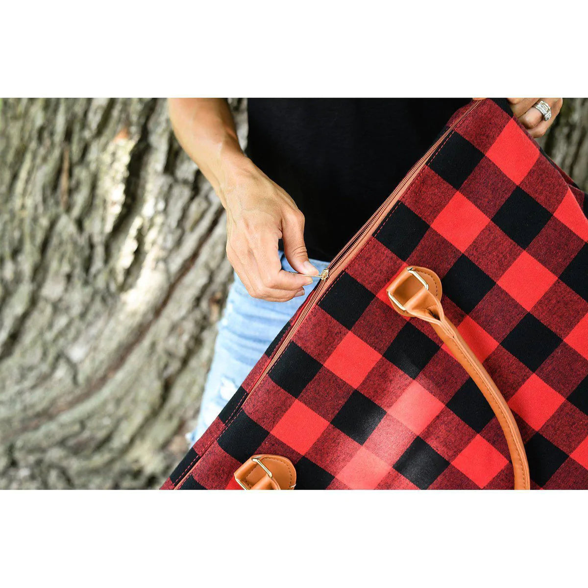 Buffalo Plaid Weekender Bag - Shop women apparel, Jewelry, bath & beauty products online - Arwen's Boutique