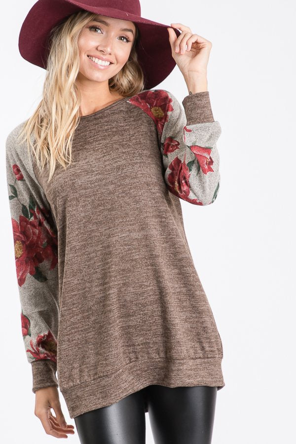 Floral Long Sleeve Top - Shop women apparel, Jewelry, bath & beauty products online - Arwen's Boutique