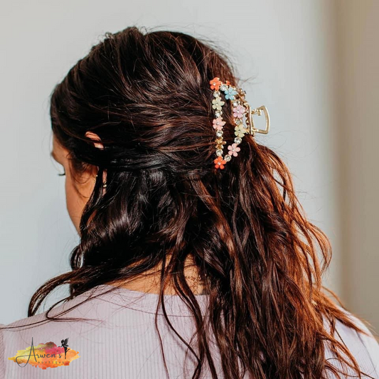 Flower Rhinestone Hair Claw - Shop women apparel, Jewelry, bath & beauty products online - Arwen's Boutique