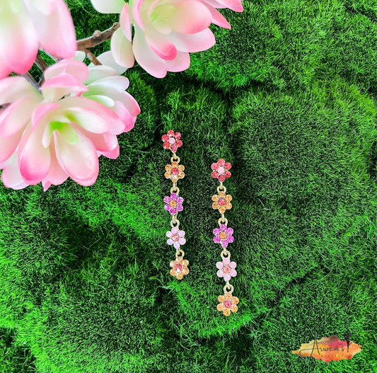 Rhinestone Flower Earrings - Shop women apparel, Jewelry, bath & beauty products online - Arwen's Boutique