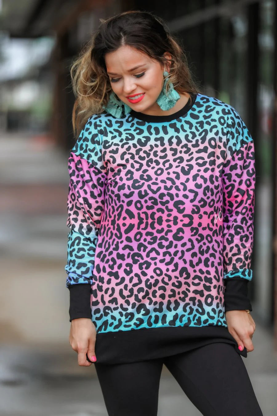 Dream In Color Leopard Everyday Tunic - Shop women apparel, Jewelry, bath & beauty products online - Arwen's Boutique