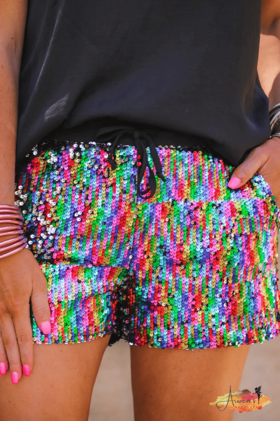 Confetti Sequin Shorts - Shop women apparel, Jewelry, bath & beauty products online - Arwen's Boutique