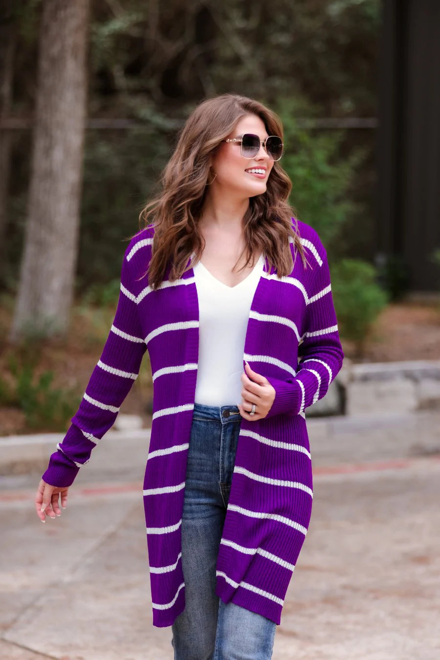 Amber Lightweight Striped Cardigan - Shop women apparel, Jewelry, bath & beauty products online - Arwen's Boutique