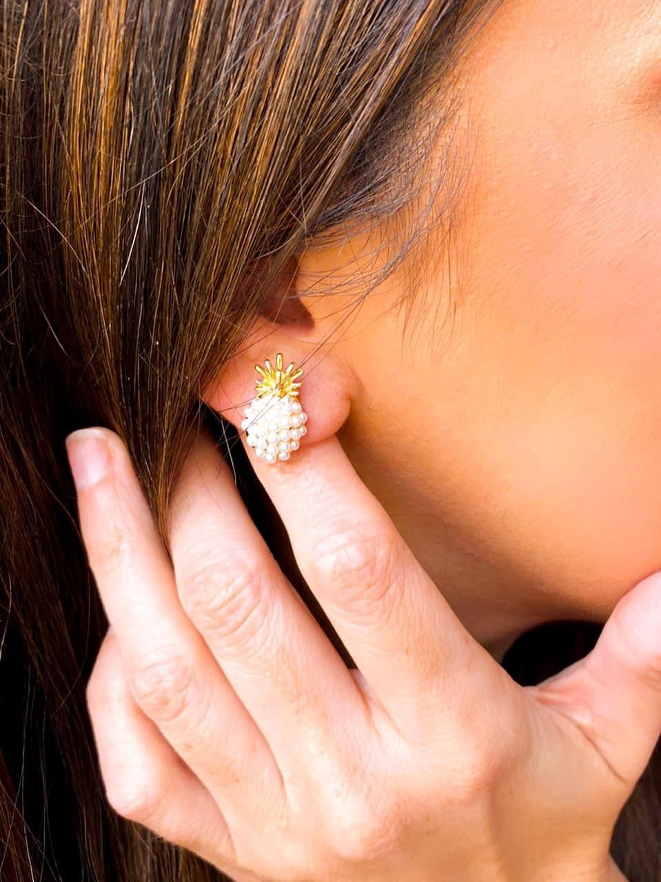 Mini Pearl Pineapple Studs - Shop women apparel, Jewelry, bath & beauty products online - Arwen's Boutique