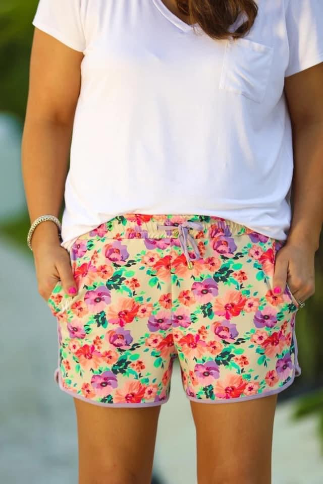 Poppy Delight Drawstring Shorts - Shop women apparel, Jewelry, bath & beauty products online - Arwen's Boutique