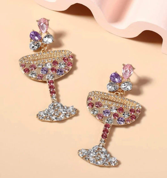 Rhinestone Drink Earrings - Shop women apparel, Jewelry, bath & beauty products online - Arwen's Boutique