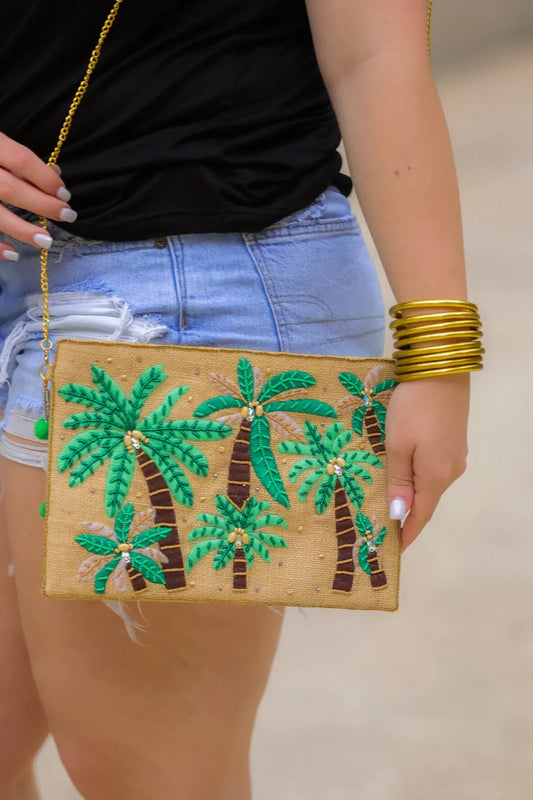 Pools and Palms Clutch - Shop women apparel, Jewelry, bath & beauty products online - Arwen's Boutique