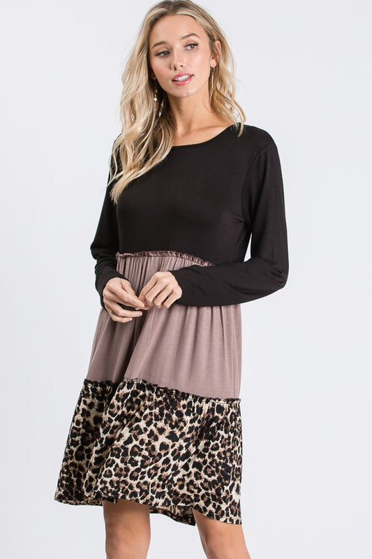 Leopard Long Sleeve Dress - Shop women apparel, Jewelry, bath & beauty products online - Arwen's Boutique