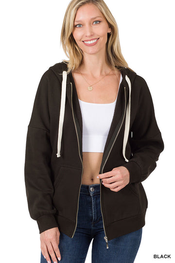 Zipper Hoodie Jacket Black - Shop women apparel, Jewelry, bath & beauty products online - Arwen's Boutique