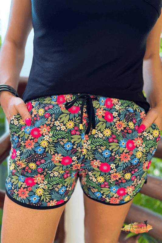 Falling For Floral Drawstring Everyday Shorts - Shop women apparel, Jewelry, bath & beauty products online - Arwen's Boutique