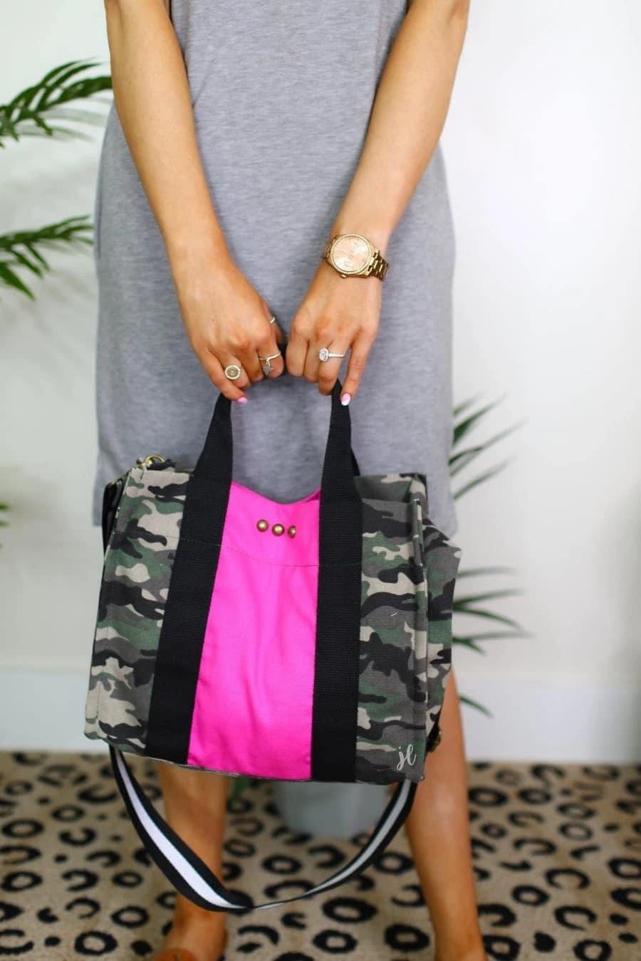 Canvas Tote Bag Leopard or Pink Camo - Shop women apparel, Jewelry, bath & beauty products online - Arwen's Boutique