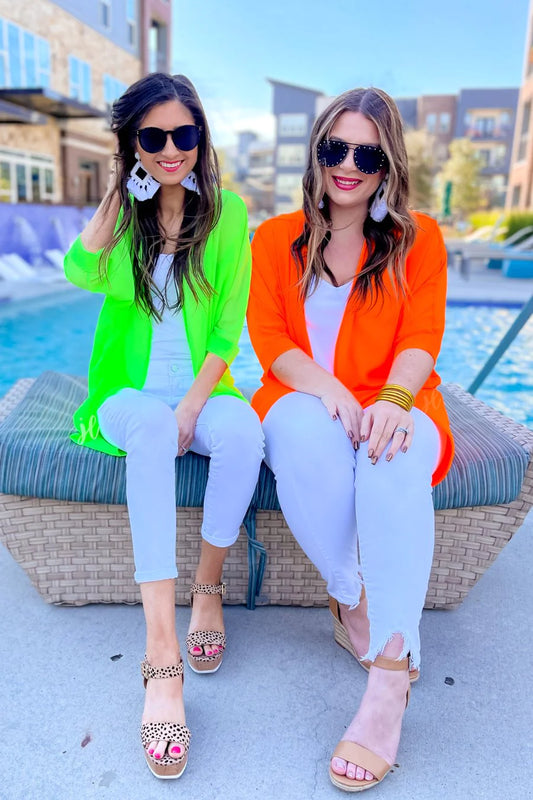 Sunny and 75 Neon Kimono- Neon Green - Shop women apparel, Jewelry, bath & beauty products online - Arwen's Boutique