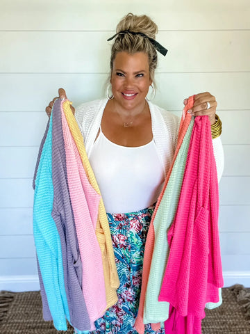 Summer Lola Cardigans- 5 COLORS- White, Green, Yellow, Coral, Aqua - Shop women apparel, Jewelry, bath & beauty products online - Arwen's Boutique